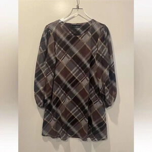 Chetta B. Plaid Shift Dress Womens Size Large (192)
